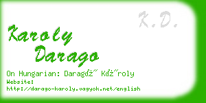 karoly darago business card